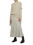 Figure View - Click To Enlarge - RICK OWENS  - Sleeve Cutout Cotton Knit Sweater
