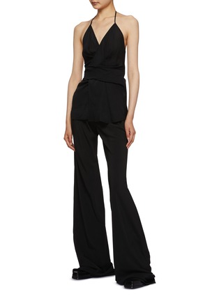 Figure View - Click To Enlarge - RICK OWENS  - Bias Ribbed Knit Panel Pants