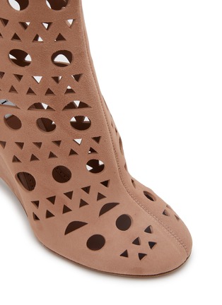 Detail View - Click To Enlarge - ALAÏA - Vienne 100 Perforated Suede Boots