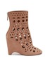 Main View - Click To Enlarge - ALAÏA - Vienne 100 Perforated Suede Boots