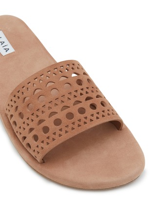 Detail View - Click To Enlarge - ALAÏA - Perforated Vienne Suede Sandals