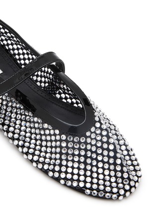 Detail View - Click To Enlarge - ALAÏA - Strass Embellished Mesh Ballerina Flats