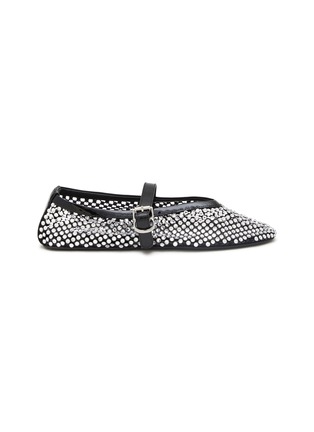 Main View - Click To Enlarge - ALAÏA - Strass Embellished Mesh Ballerina Flats