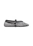 Main View - Click To Enlarge - ALAÏA - Strass Embellished Mesh Ballerina Flats