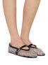 Figure View - Click To Enlarge - ALAÏA - Strass Embellished Mesh Ballerina Flats