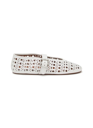 Main View - Click To Enlarge - ALAÏA - Vienne Perforated Leather Ballerina Flats