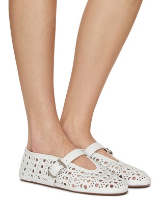 Figure View - Click To Enlarge - ALAÏA - Vienne Perforated Leather Ballerina Flats