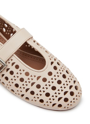 Detail View - Click To Enlarge - ALAÏA - Vienne Perforated Leather Ballerina Flats