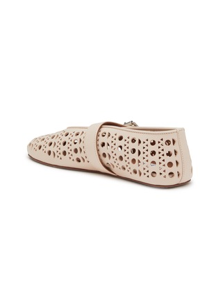 Detail View - Click To Enlarge - ALAÏA - Vienne Perforated Leather Ballerina Flats