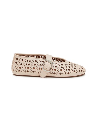Main View - Click To Enlarge - ALAÏA - Vienne Perforated Leather Ballerina Flats
