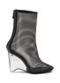 Main View - Click To Enlarge - ALAÏA - 100 Mesh Leather Wedge Boots