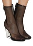 Figure View - Click To Enlarge - ALAÏA - 100 Mesh Leather Wedge Boots