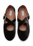 Detail View - Click To Enlarge - ALAÏA - Crisscross Strap Suede Ballerina Flats