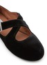Detail View - Click To Enlarge - ALAÏA - Crisscross Strap Suede Ballerina Flats