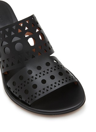 Detail View - Click To Enlarge - ALAÏA - 55 Perforated Vienne Leather Heeled Sandals
