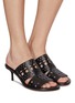 Figure View - Click To Enlarge - ALAÏA - 55 Perforated Vienne Leather Heeled Sandals