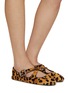 Figure View - Click To Enlarge - ALAÏA - Crisscross Strap Leopard Print Leather Ballerina Flats