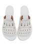 Detail View - Click To Enlarge - ALAÏA - 55 Perforated Vienne Leather Heeled Sandals