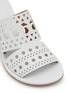 Detail View - Click To Enlarge - ALAÏA - 55 Perforated Vienne Leather Heeled Sandals