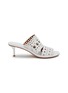 Main View - Click To Enlarge - ALAÏA - 55 Perforated Vienne Leather Heeled Sandals