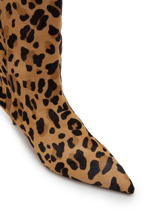 Detail View - Click To Enlarge - ALAÏA - 55 Cutout Back Leopard Print Leather Knee-High Boots