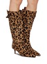 Figure View - Click To Enlarge - ALAÏA - 55 Cutout Back Leopard Print Leather Knee-High Boots