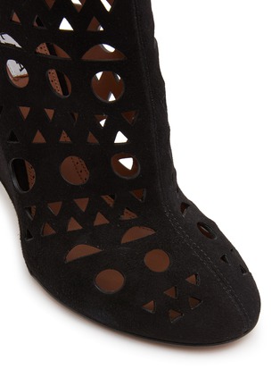 Detail View - Click To Enlarge - ALAÏA - 100 Vienne Perforated Suede Boots