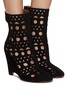 Figure View - Click To Enlarge - ALAÏA - 100 Vienne Perforated Suede Boots