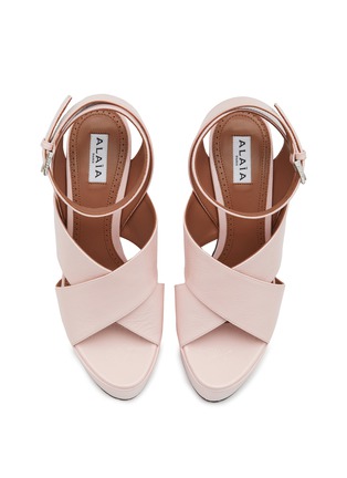 Detail View - Click To Enlarge - ALAÏA - 140 Patent Leather Platform Sandals