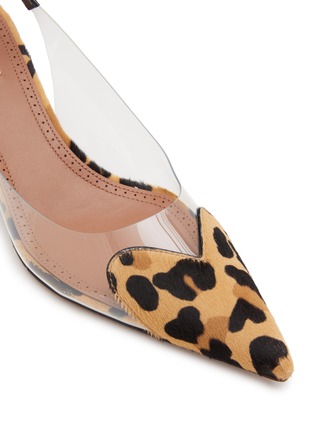 Detail View - Click To Enlarge - ALAÏA - 55 Leopard Pattern Transparent Slingback Pumps