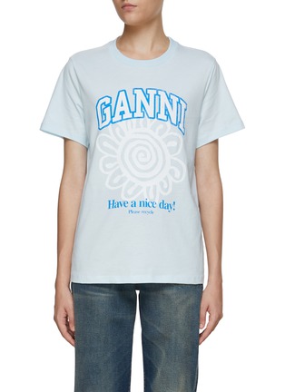 Main View - Click To Enlarge - GANNI - Flower Printed T-shirt