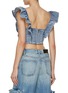 Back View - Click To Enlarge - GANNI - Ruffle Denim Top