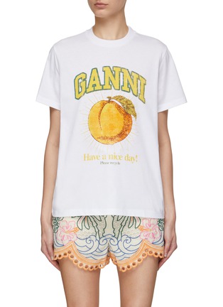 GANNI | Peach Graphic T-Shirt