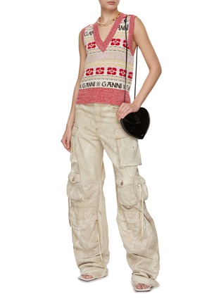 Figure View - Click To Enlarge - GANNI - Logo Wool Blend Vest