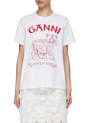 Main View - Click To Enlarge - GANNI - Cat Print T-Shirt