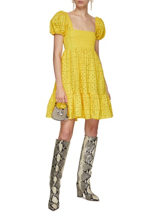 Figure View - Click To Enlarge - GANNI - Broderie Anglaise Puff Sleeve Dress