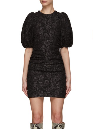 Main View - Click To Enlarge - GANNI - Jacquard Puff Sleeve Mini Dress