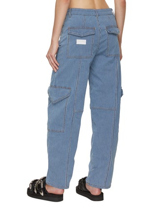 Back View - Click To Enlarge - GANNI - Striped Denim Cargo Pants