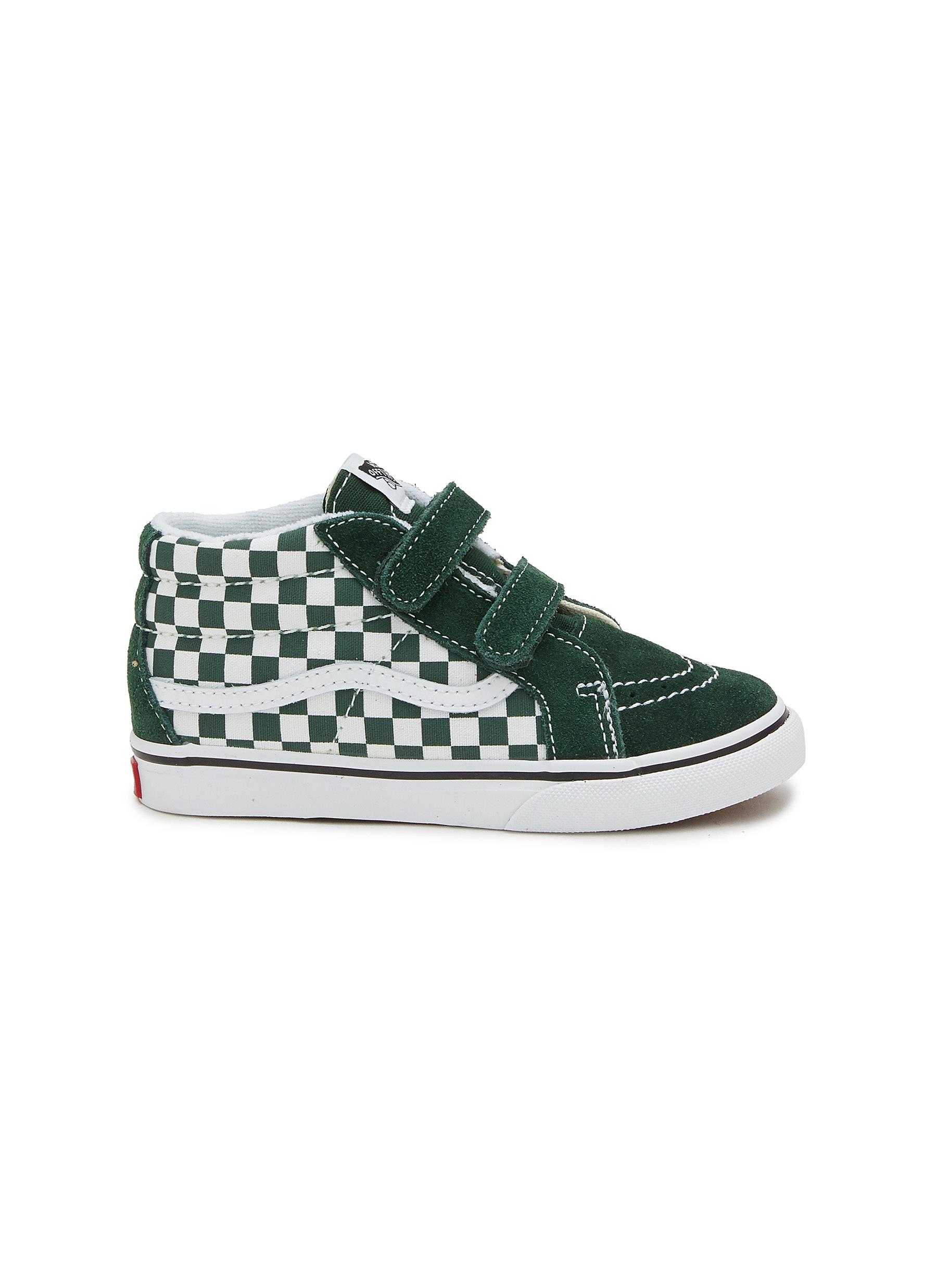 Checkerboard Velcro Toddlers High Top Sneakers
