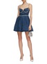 Figure View - Click To Enlarge - SELF-PORTRAIT - Diamante Denim Mini Dress