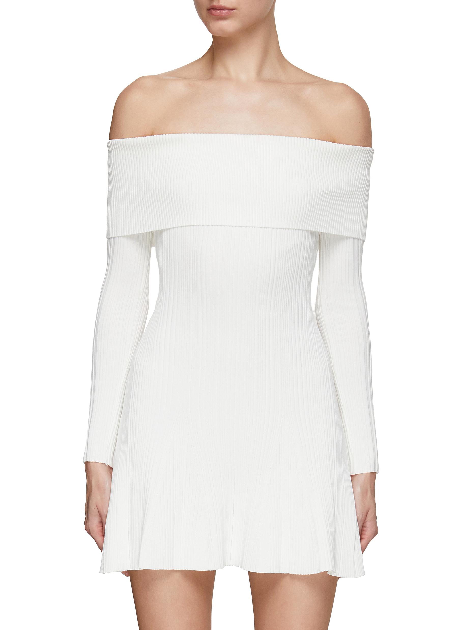 Off the shoulder knit dress discount