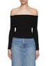 Main View - Click To Enlarge - SELF-PORTRAIT - Off-Shoulder Ribbed Knit Top