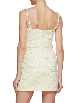 Back View - Click To Enlarge - SELF-PORTRAIT - Belted Crystal Embellished Bouclé Mini Dress