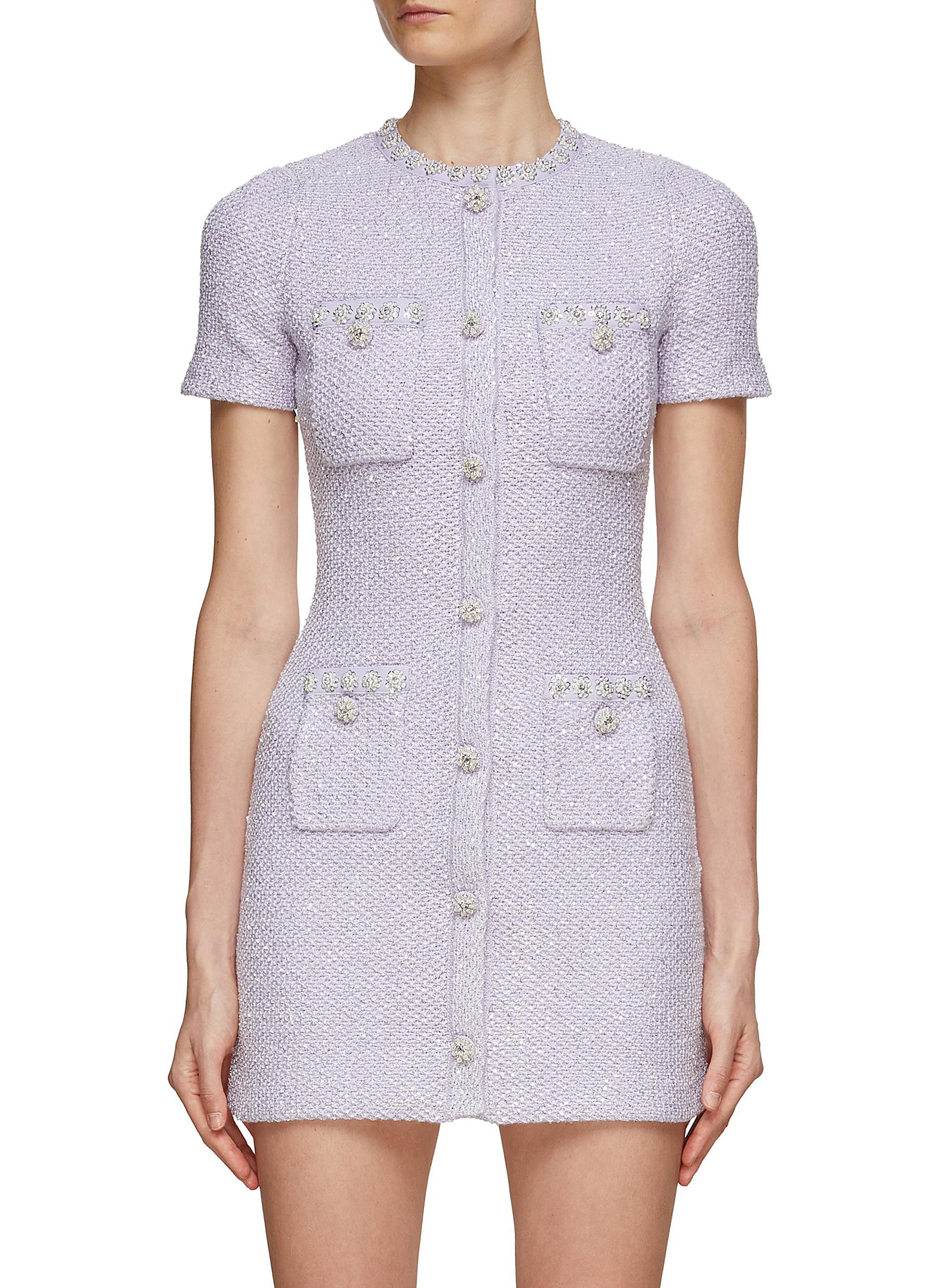 Sequin Embellished Knit Mini Dress