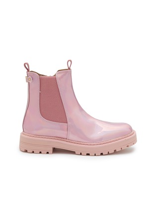 Main View - Click To Enlarge - SAM EDELMAN - Laguna Toddlers/Kids Holographic Patent Leather Chelsea Boots