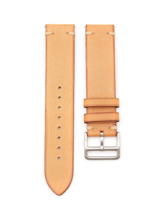 Main View - Click To Enlarge - CUSTOM T. WATCH ATELIER - Brushed Steel Pin Buckle Leather Watch Strap