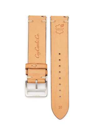 Figure View - Click To Enlarge - CUSTOM T. WATCH ATELIER - Brushed Steel Pin Buckle Leather Watch Strap