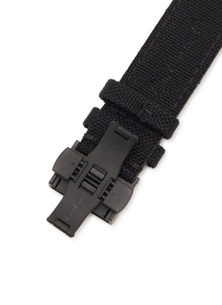 Detail View - Click To Enlarge - CUSTOM T. WATCH ATELIER - Steel Butterfly Clasp Nylon Watch Strap