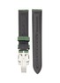 Figure View - Click To Enlarge - CUSTOM T. WATCH ATELIER - Brushed Steel Deployant Clasp Leather Watch Strap
