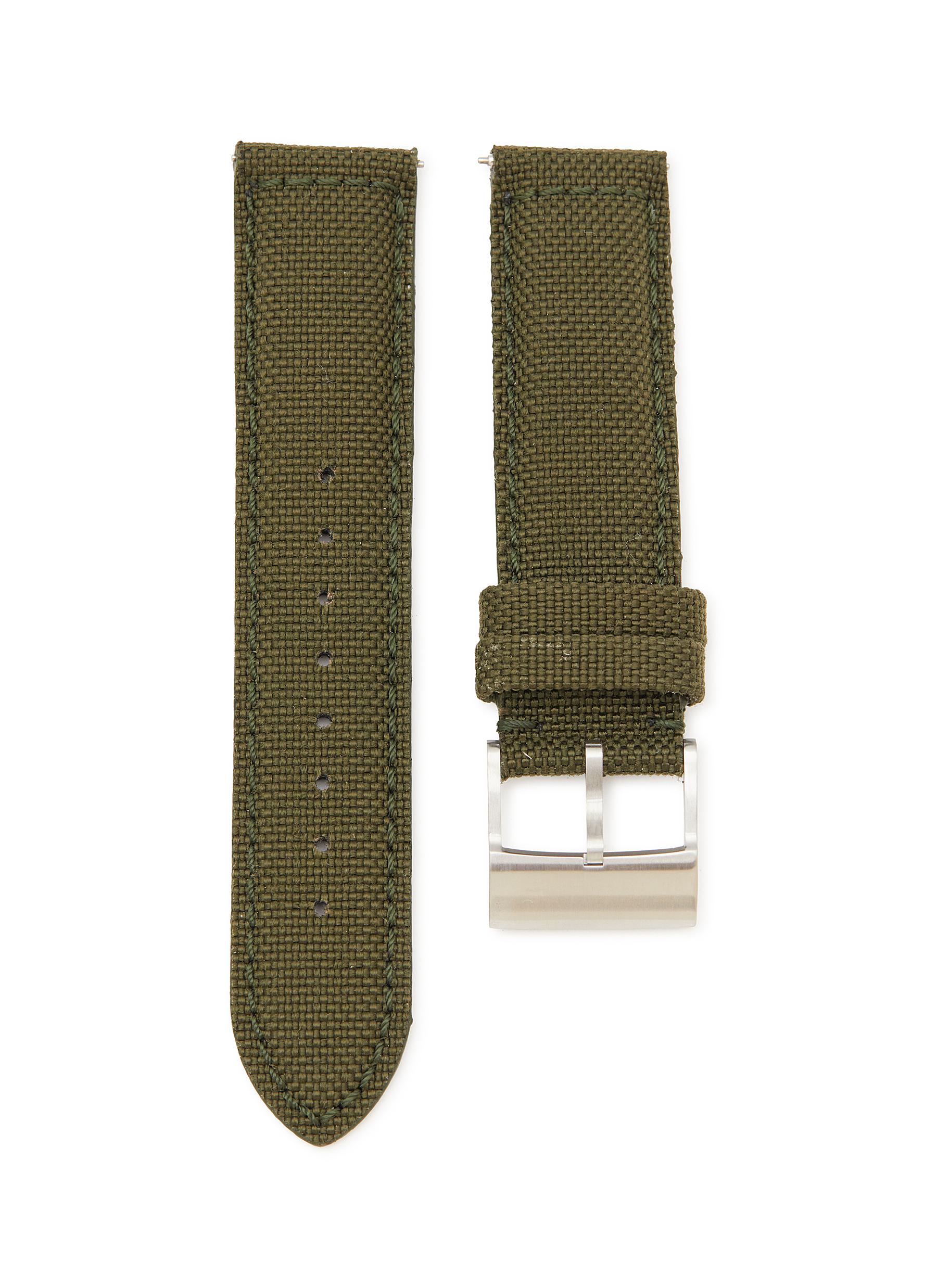 CUSTOM T. WATCH ATELIER Brushed Steel Pin Buckle Nylon Watch Strap Men Lane Crawford